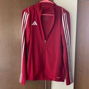 Adidas red track jacket slim fit